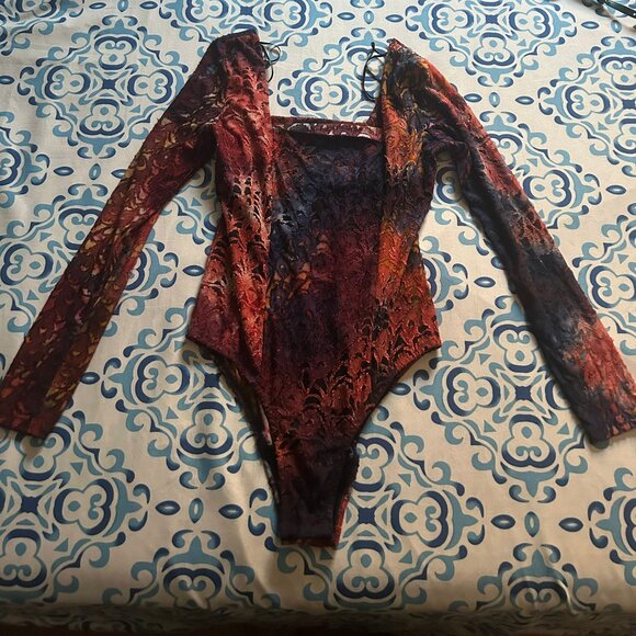 NWOT Desigual Semi Sheer Bodysuit - Picture 4 of 9